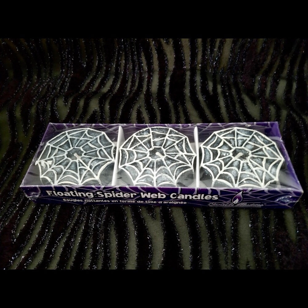 🕸VTG Floating Spider Web Candles 3 Pack